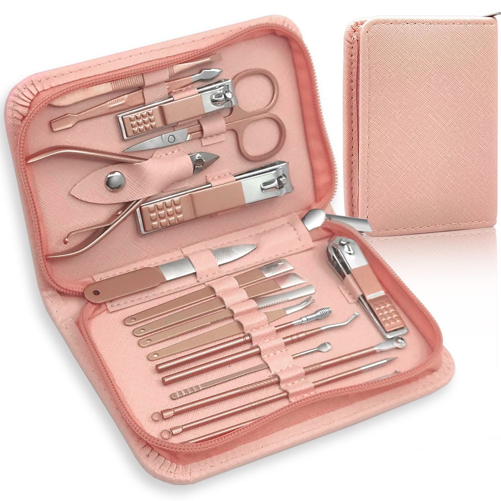 Набір для манікюру Professional Nail Clippers Set, 18-в-1 для подорожей і дому Rose Gold, фото №1 Набір для манікюру Professional Nail Clippers Set, 18-в-1 для подорожей і дому Rose Gold, фото №1