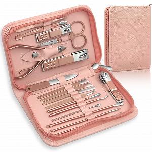 Купити Набір для манікюру Professional Nail Clippers Set, 18-в-1 для подорожей і дому Rose Gold - Фото 1 Набір для манікюру Professional Nail Clippers Set, 18-в-1 для подорожей і дому Rose Gold - Фото 1