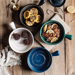 Форма для запекания керамическая с одной ручкой Синяя synthetic.ua - Фото 1