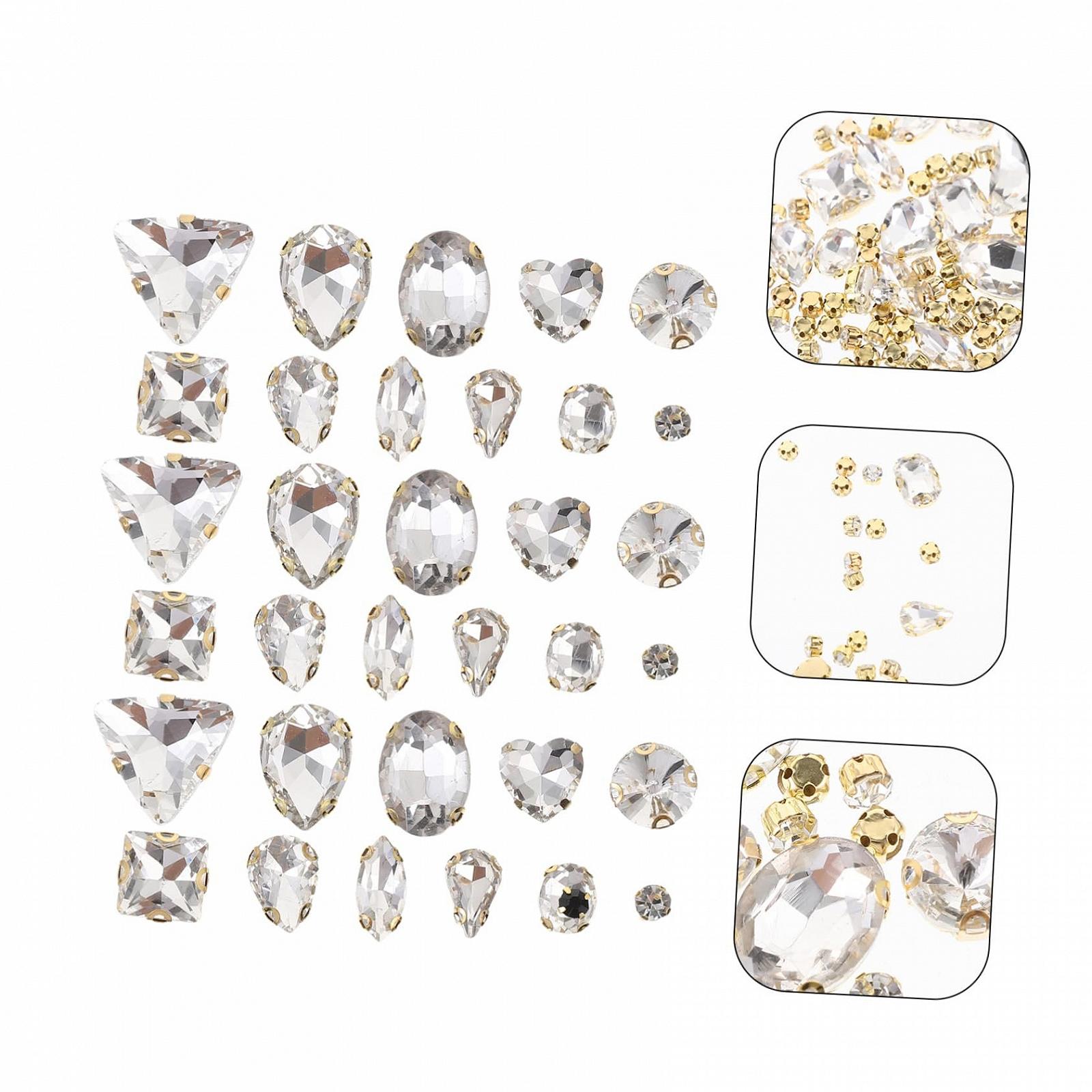 Пришивные стеклянные стразы, 130 шт, белые, ручной работы, с когтями, для украшений, для самодельных украшений на одежду, фото №5 Пришивные стеклянные стразы, 130 шт, белые, ручной работы, с когтями, для украшений, для самодельных украшений на одежду, фото №5