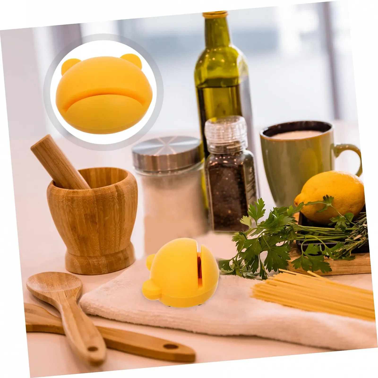 Ручна точилка для ножів Amosfun дворівнева для кухонних ножів та ножиць нековзна портативна, фото №7