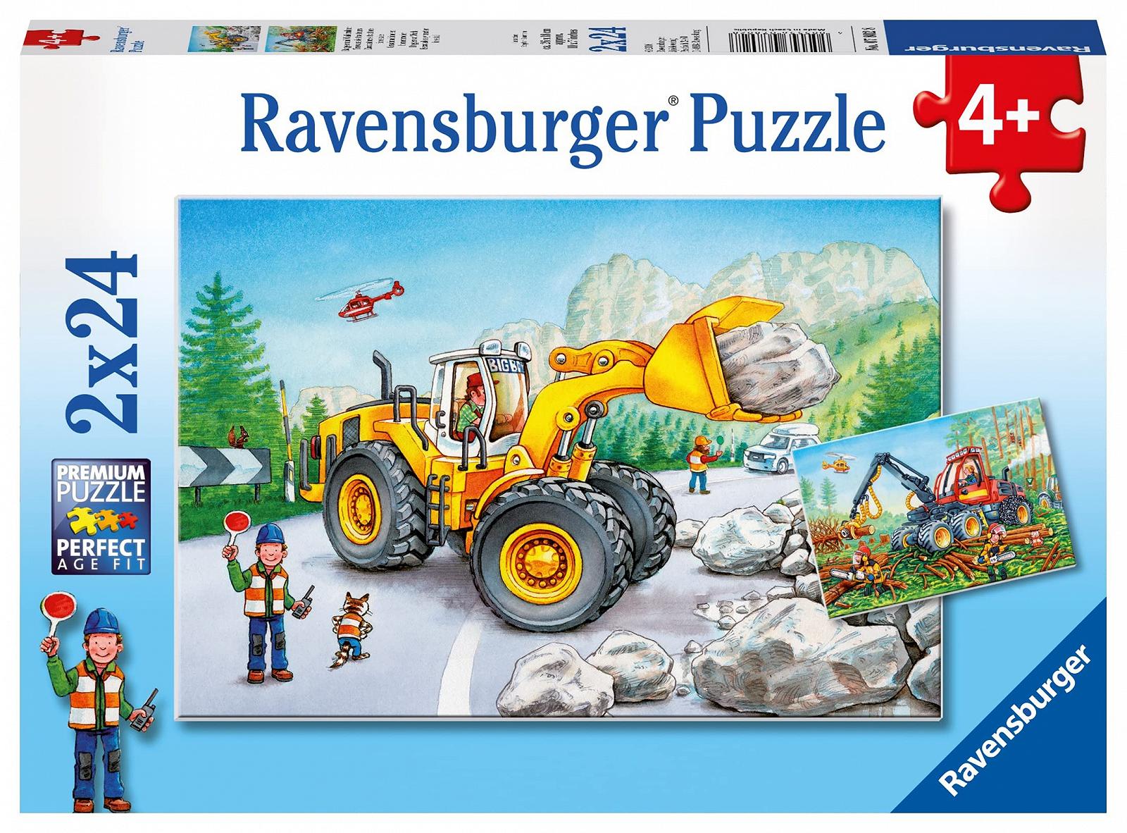 Пазлы Ravensburger Excavator And Forest Tractor 78028 2 x 24 элемента, фото №1