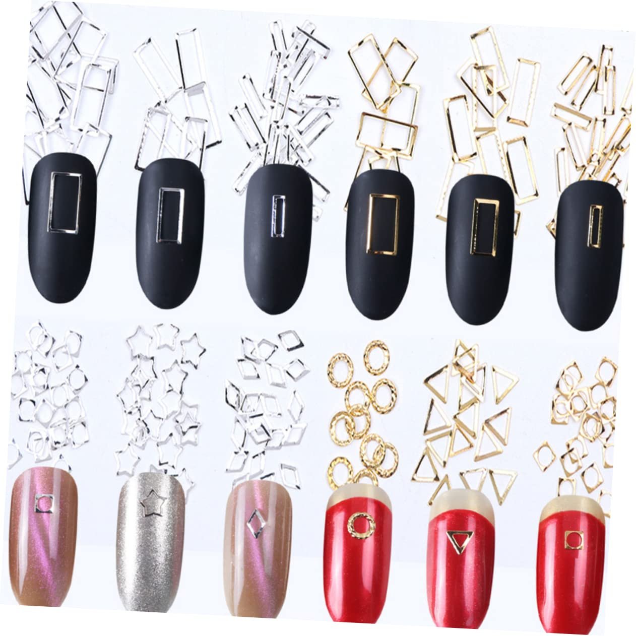 Украшения для ногтей FRCOLOR Заклепки для ногтей Золотые украшения для маникюра 3D, фото №4