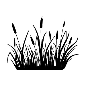 Наклейка на стіну Nature Reed Swamp Vinyl Wall Art 36 x 48 см Чорний - Фото 1