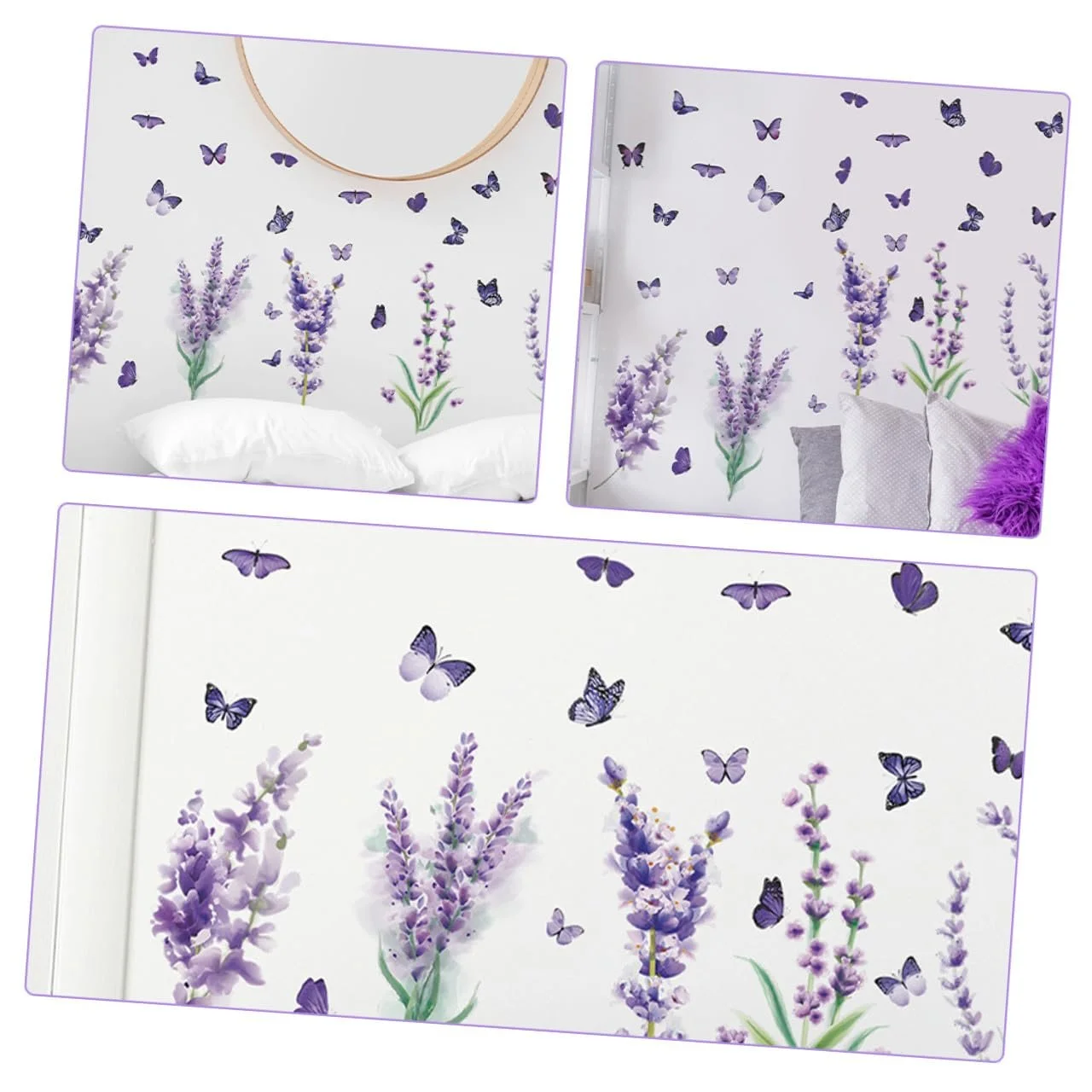 Наклейка на стіну Лаванда Квітковий візерунок Самоклеюча, фото №8