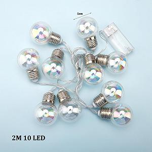 Гирлянда LED ENLACE сказочные огни 2 метра, 10 лампочек, питание от батареек, теплый белый, декоративные шарики synthetic.ua - Фото 1