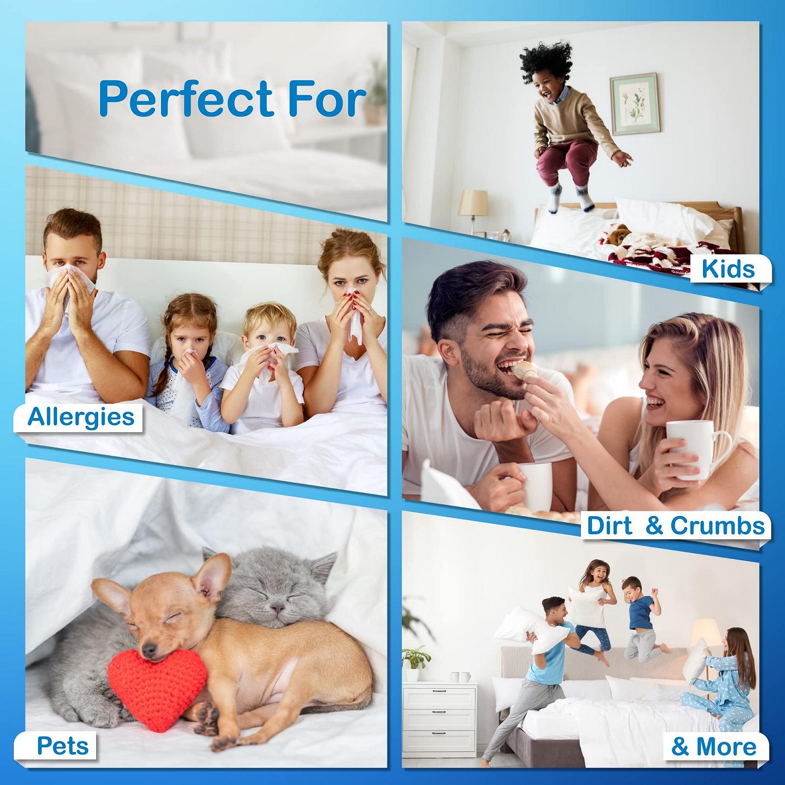 Защитный чехол для матраса от клопов, пылевых клещей и аллергии Allersoft Хлопок 100% Queen 30 см, фото №4