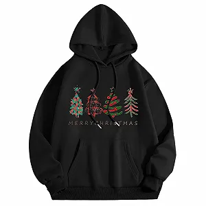 Худі MJIQING Жіночий Різдвяний светр з принтом ялинки - Фото 1