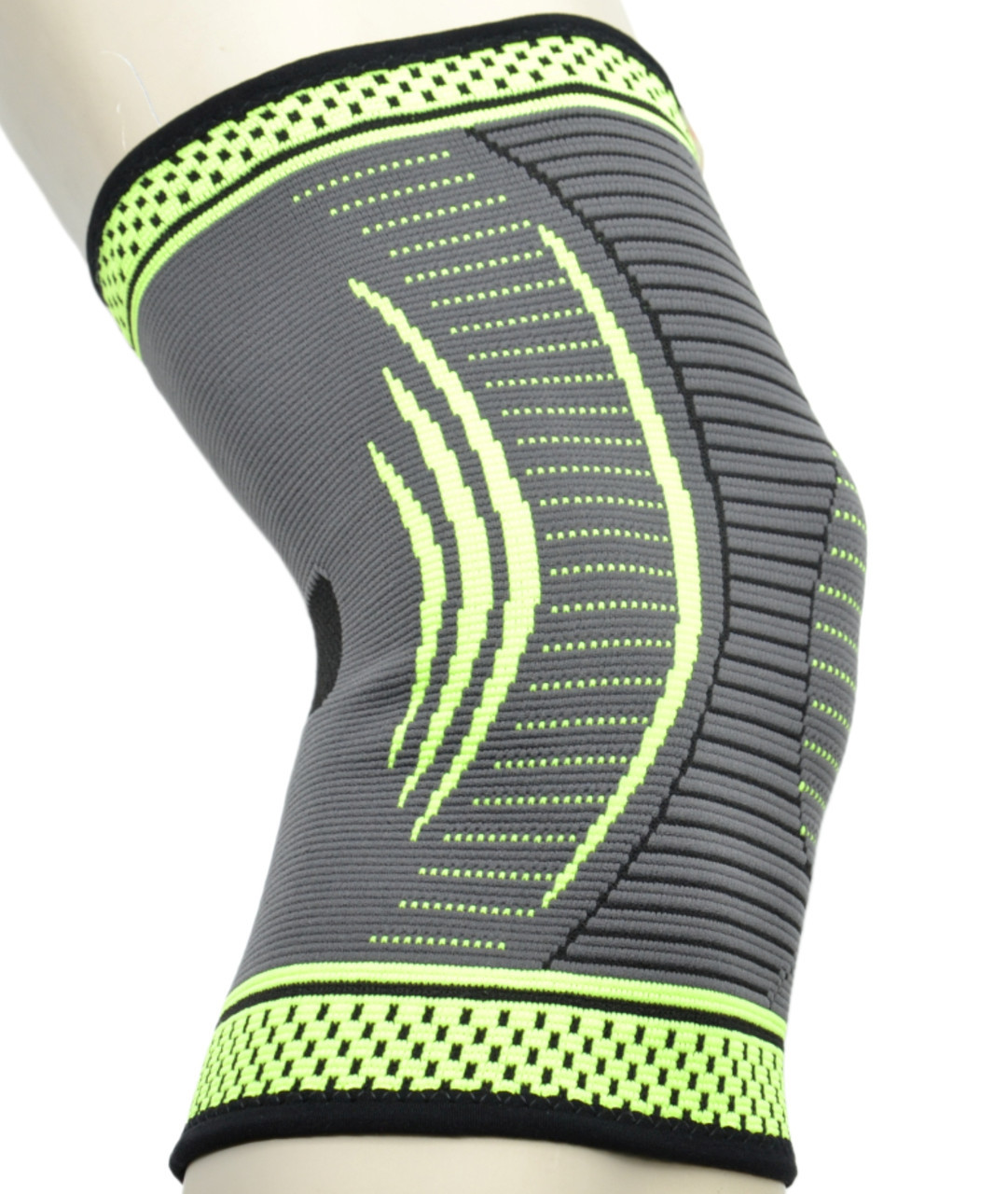 Компресійний наколінник MadMax MFA-284 3D Compressive knee support Dark grey/Neon green 1шт L, фото №6 Компресійний наколінник MadMax MFA-284 3D Compressive knee support Dark grey/Neon green 1шт L, фото №6