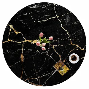 Скатертина кругла на резинці 90 см Marble Pattern водонепроникна - Фото 1