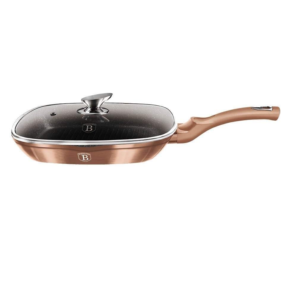 Сковорода-гриль BerlingerHaus Metallic Line Rose Gold Edition 28 см, рожеве золото, нержавіюча сталь 18/8, фото №2