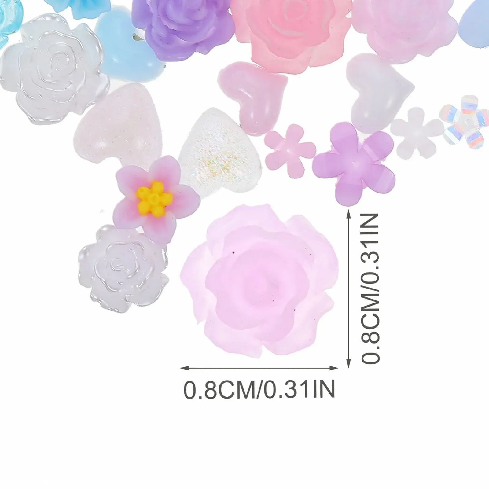 3D Цветы для ногтей FRCOLOR 2 шт Розовые, фото №4