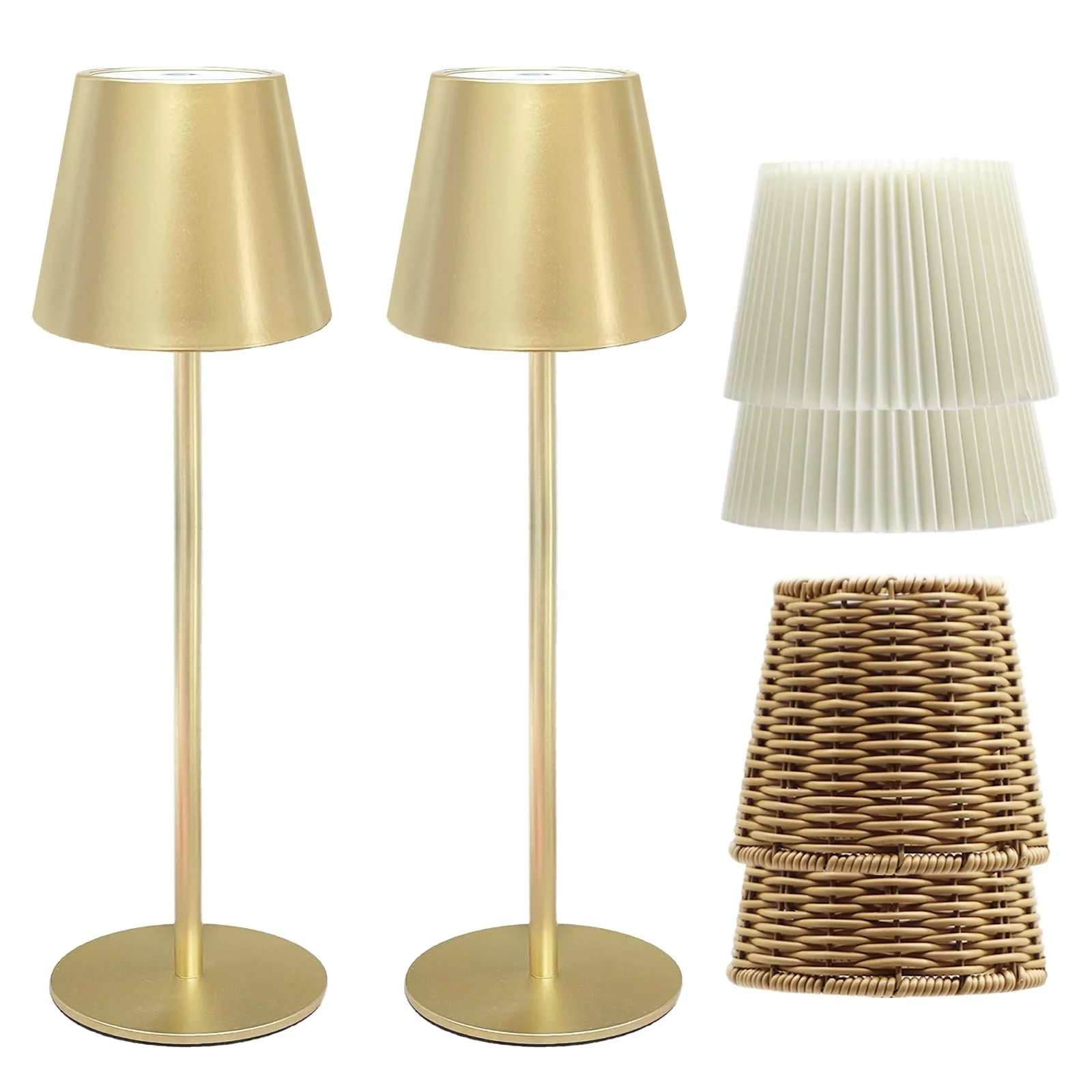 Настільна лампа ANTELA LED бездротова димована 3000K/4000K/5000K Gold (комплект 2 шт.), фото №1