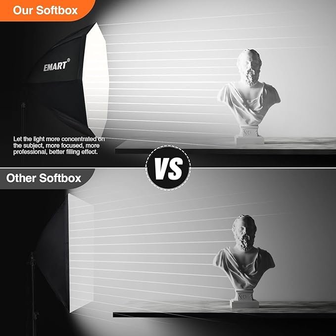 Набор студийного света EMART 2 софтбокса 65 см LED 135W 3000-6500K, фото №5 Набор студийного света EMART 2 софтбокса 65 см LED 135W 3000-6500K, фото №5