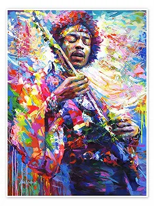 Постер Leon Devenice Jimi Hendrix II 70 x 90 см Синий - Фото 1