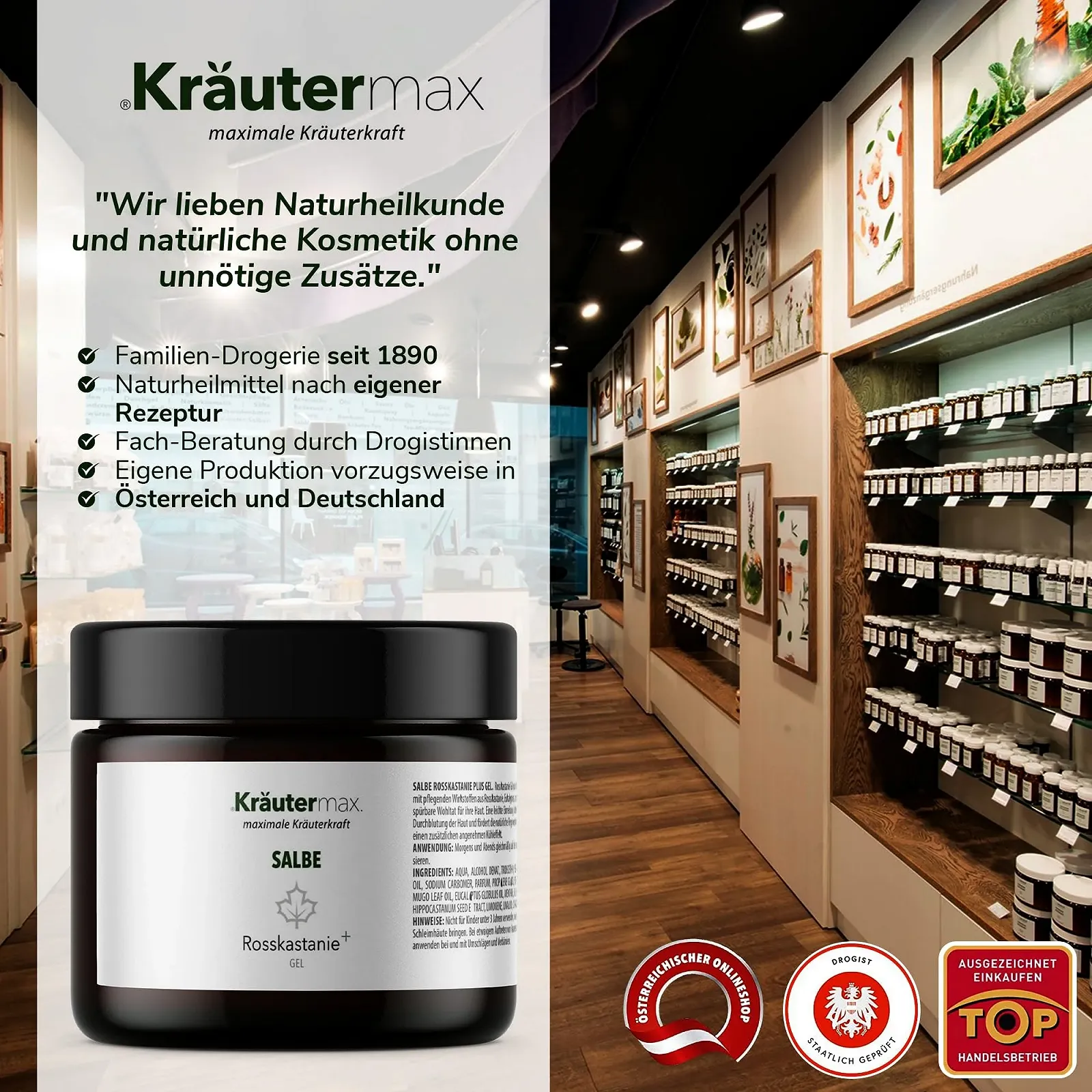 Гель-мазь для ніг Kräutermax з екстрактом кінського каштана охолоджувальна 100 мл, фото №6