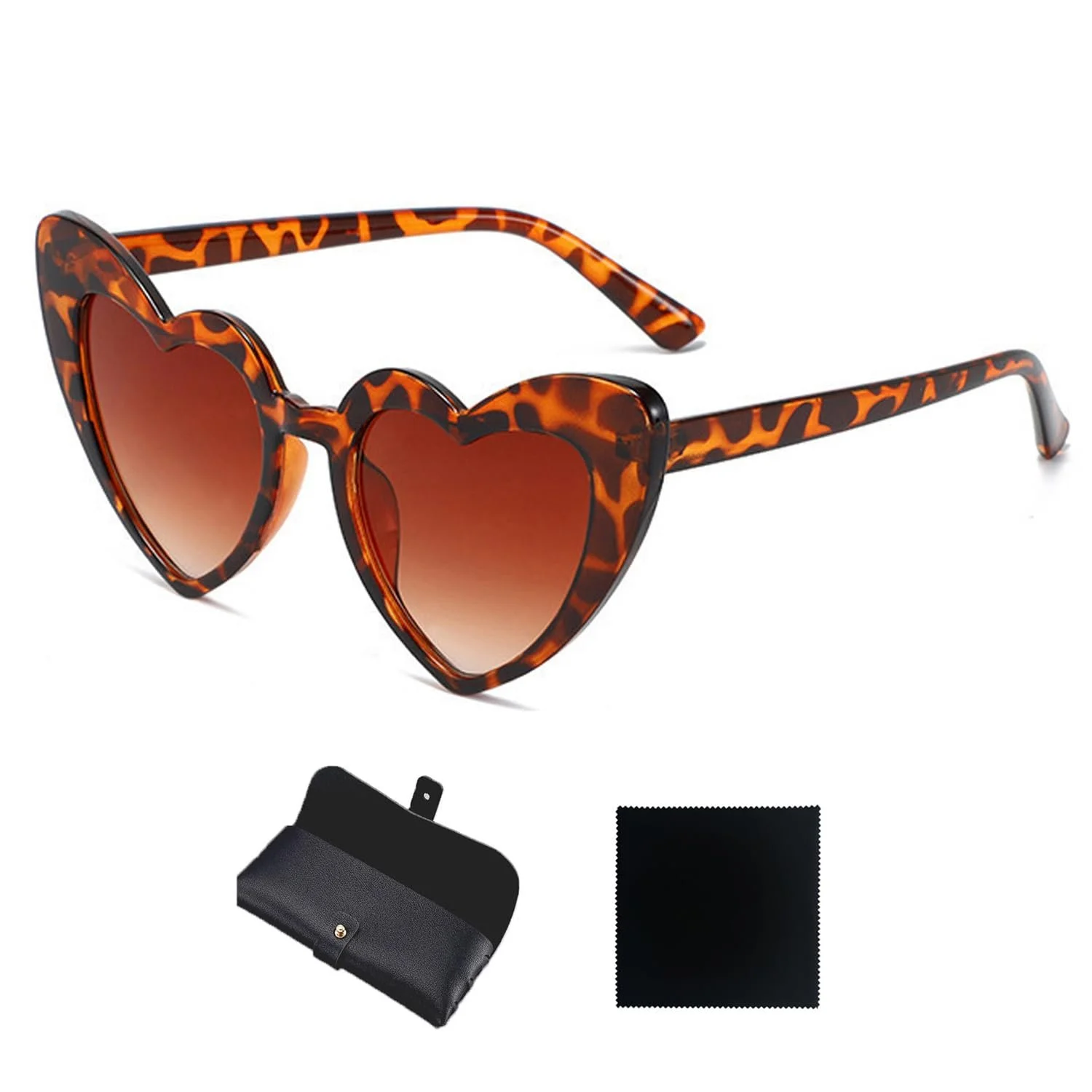 Сонцезахисні Окуляри Серцеподібні Ретро Білий, Леопардовий візерунок, фото №1