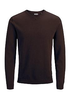 Джемпер з V-подібним вирізом в'язаний JACK & JONES чоловічий - Фото 1
