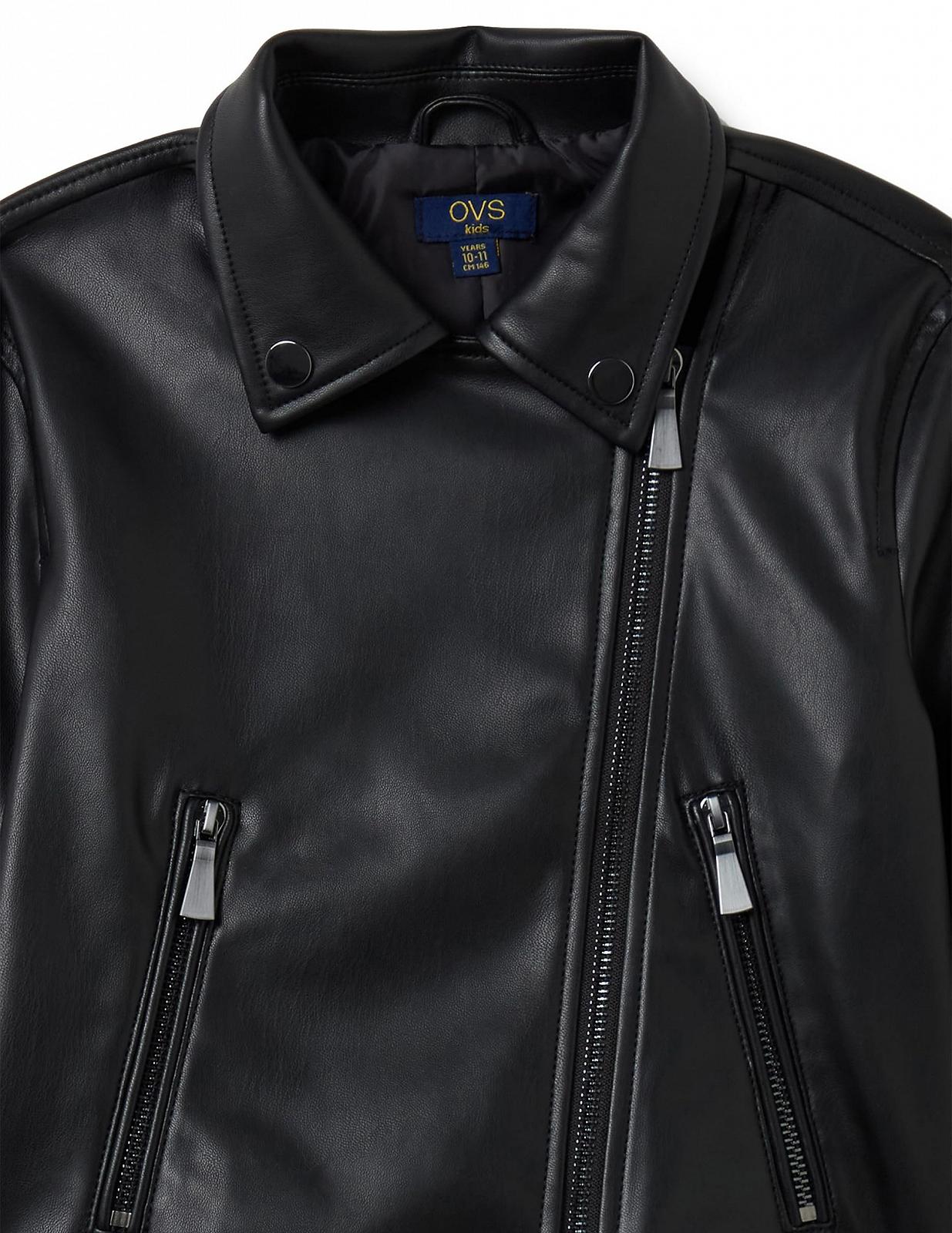 Куртка Biker OVS з глянцевим ефектом та блискавкою, фото №3 Куртка Biker OVS з глянцевим ефектом та блискавкою, фото №3