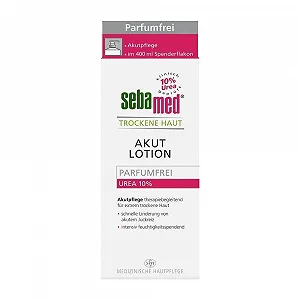 Лосьон Sebamed Urea 10% Acute для сухой кожи - Увлажняющий лосьон без отдушек с маслом сладкого миндаля для мужчин и женщин - Заметно снимает зуд и помогает разгладить очень сухую кожу 400 мл - Фото 1