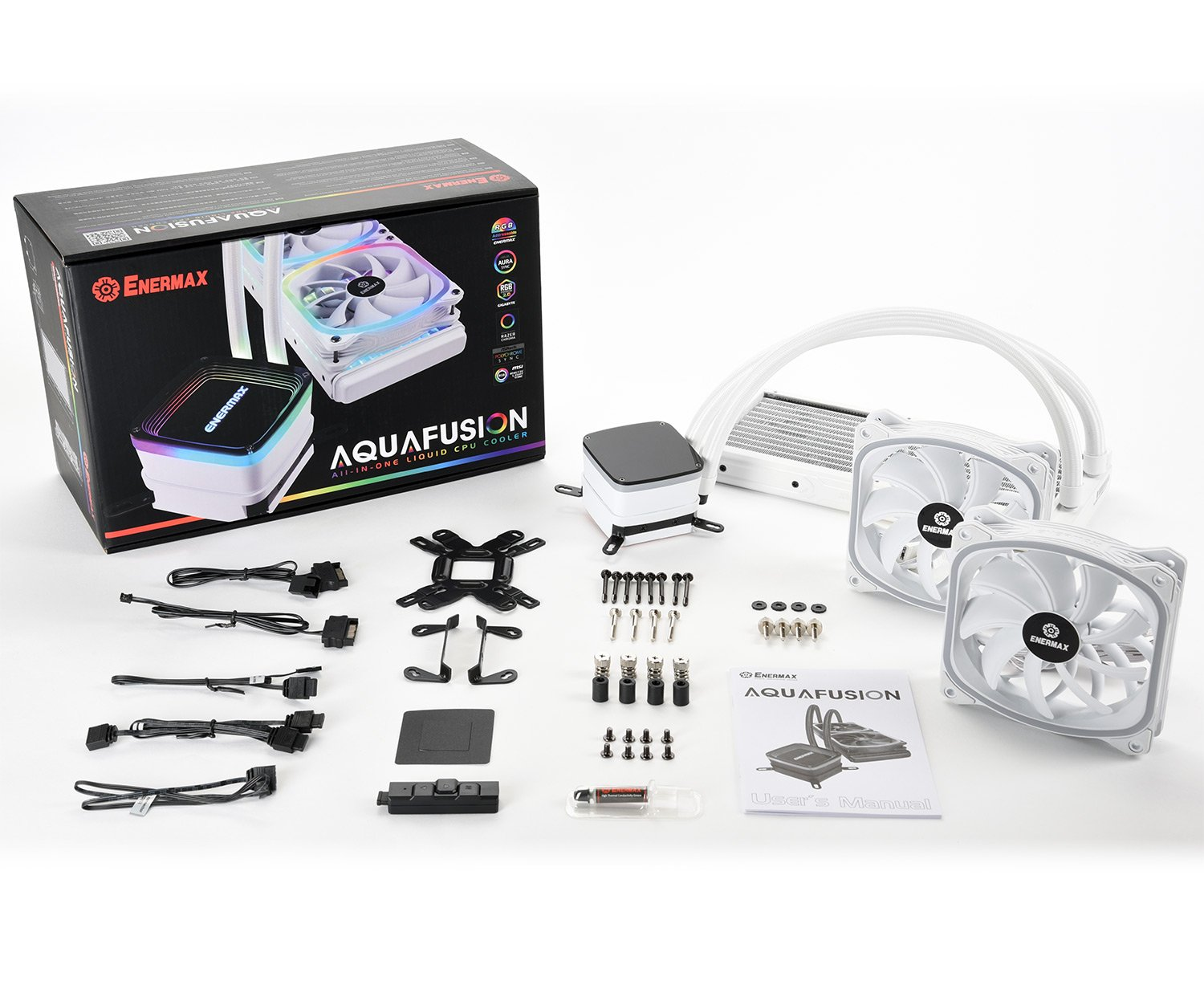 Система водяного охлаждения ENERMAX Aquafusion ADV Snow Edition ARGB 240 мм белый, фото №5