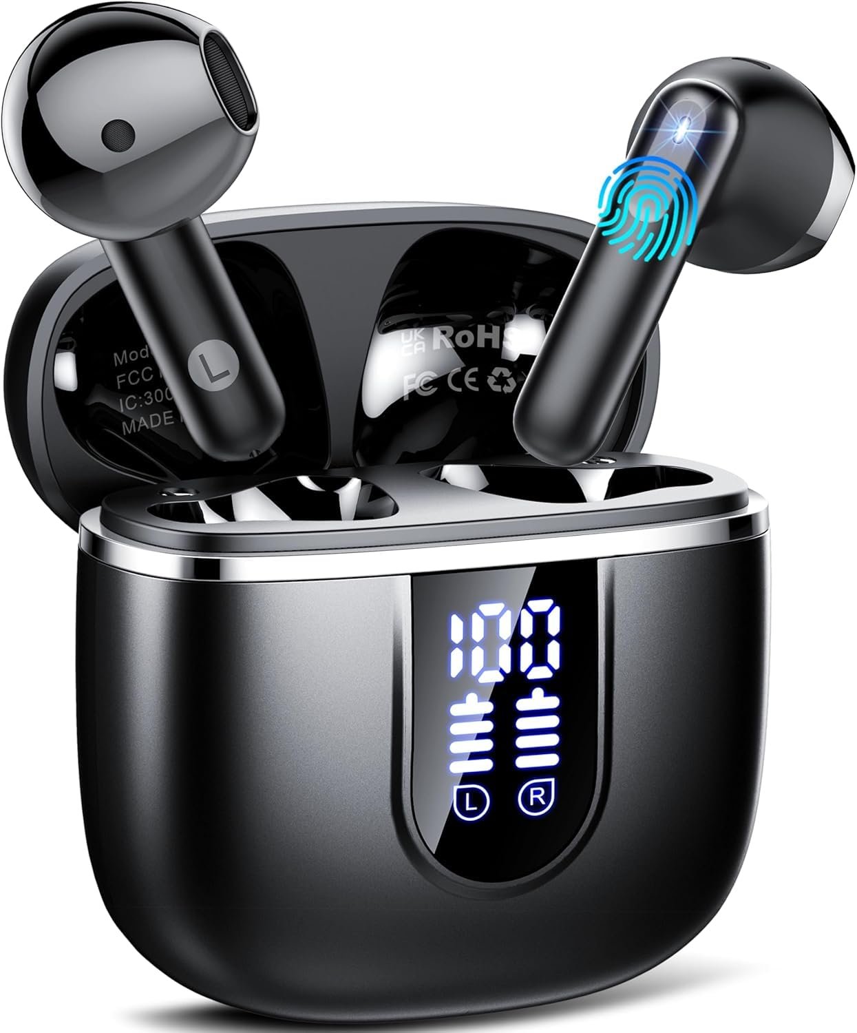 Беспроводные наушники Bluetooth 5.4 Cillso, водонепроницаемые, USB-C, LED дисплей, наушники с микрофоном с шумоподавлением, фото №1
