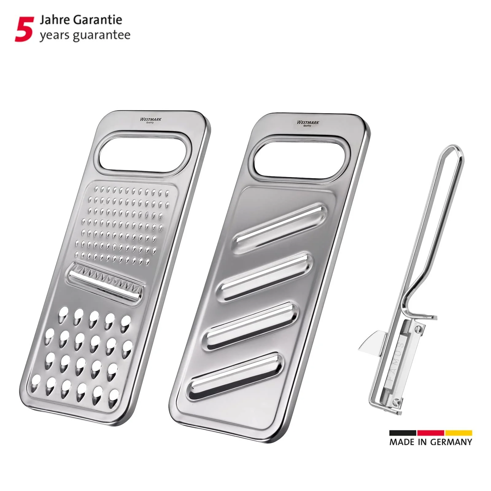 Набір: Універсальна терка Westmark Famos 100222E6 сріблястий, 3 шт, фото №2
