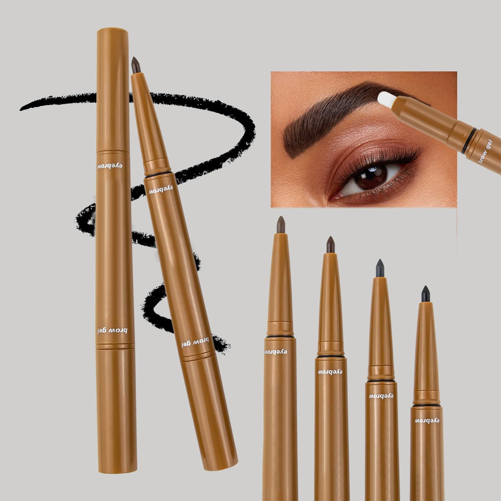 Набір макіяжу для брів 4 кольори автоматичний обертальний довготривалий барвник (A, One Size), фото №2