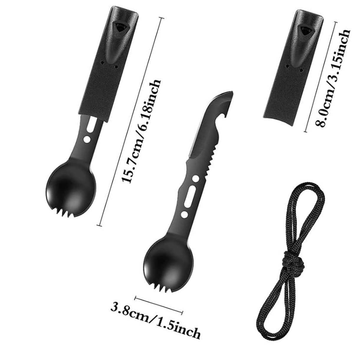 Набор Camping Survival 7-in-1 Spork, Saw, Whistle, Knife, фото №2