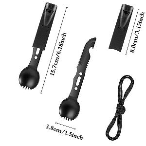 Набор Camping Survival 7-in-1 Spork, Saw, Whistle, Knife synthetic.ua - Фото 1