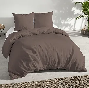 Комплект постільної білизни MALIKA 4 предмети 135 x 200 см + 80 x 80 см мікрофібра Однотонний - Фото 1