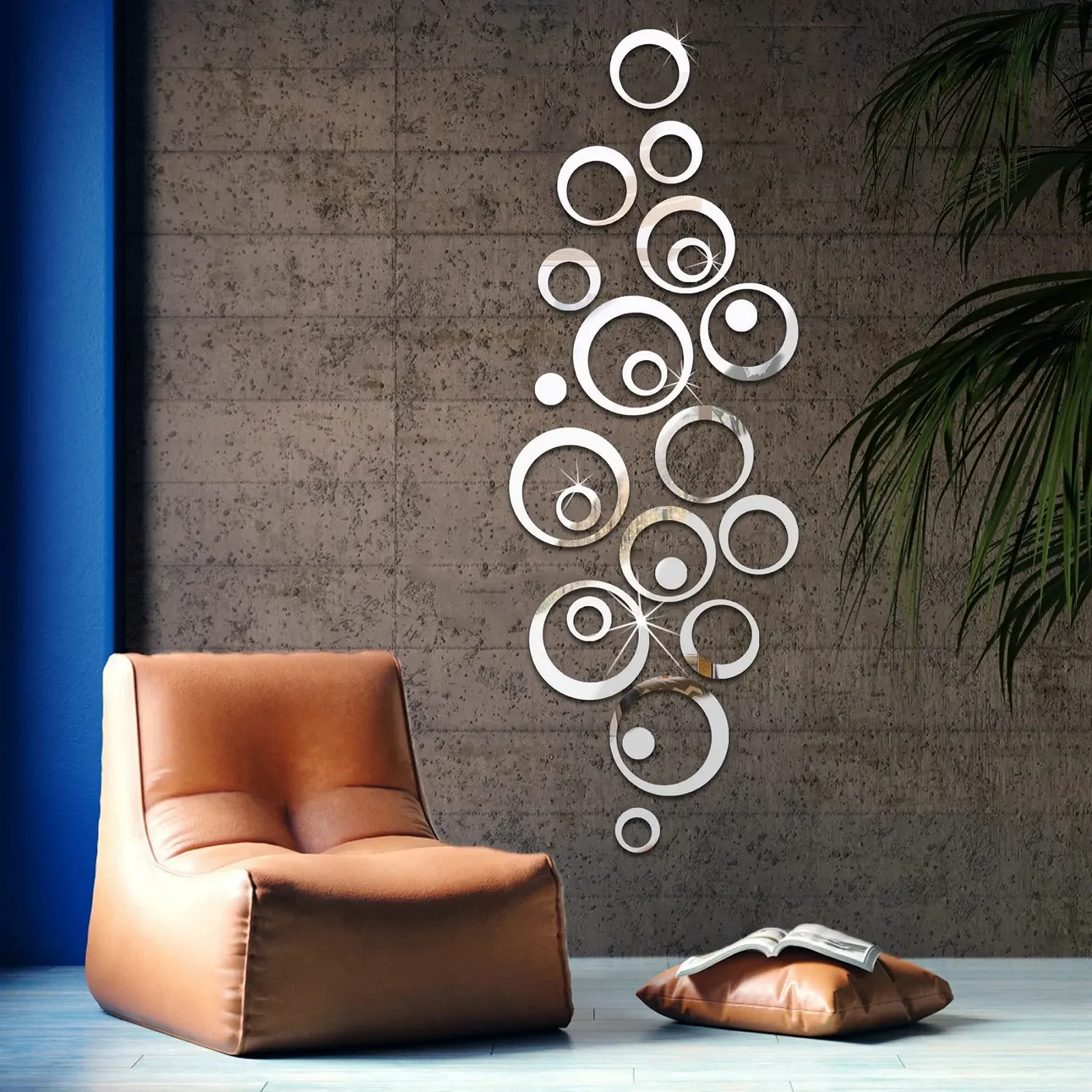 Наклейки на стіну Crystal Circle 3D Акрилові дзеркальні круги 24 шт. Сріблясті, фото №3 Наклейки на стіну Crystal Circle 3D Акрилові дзеркальні круги 24 шт. Сріблясті, фото №3