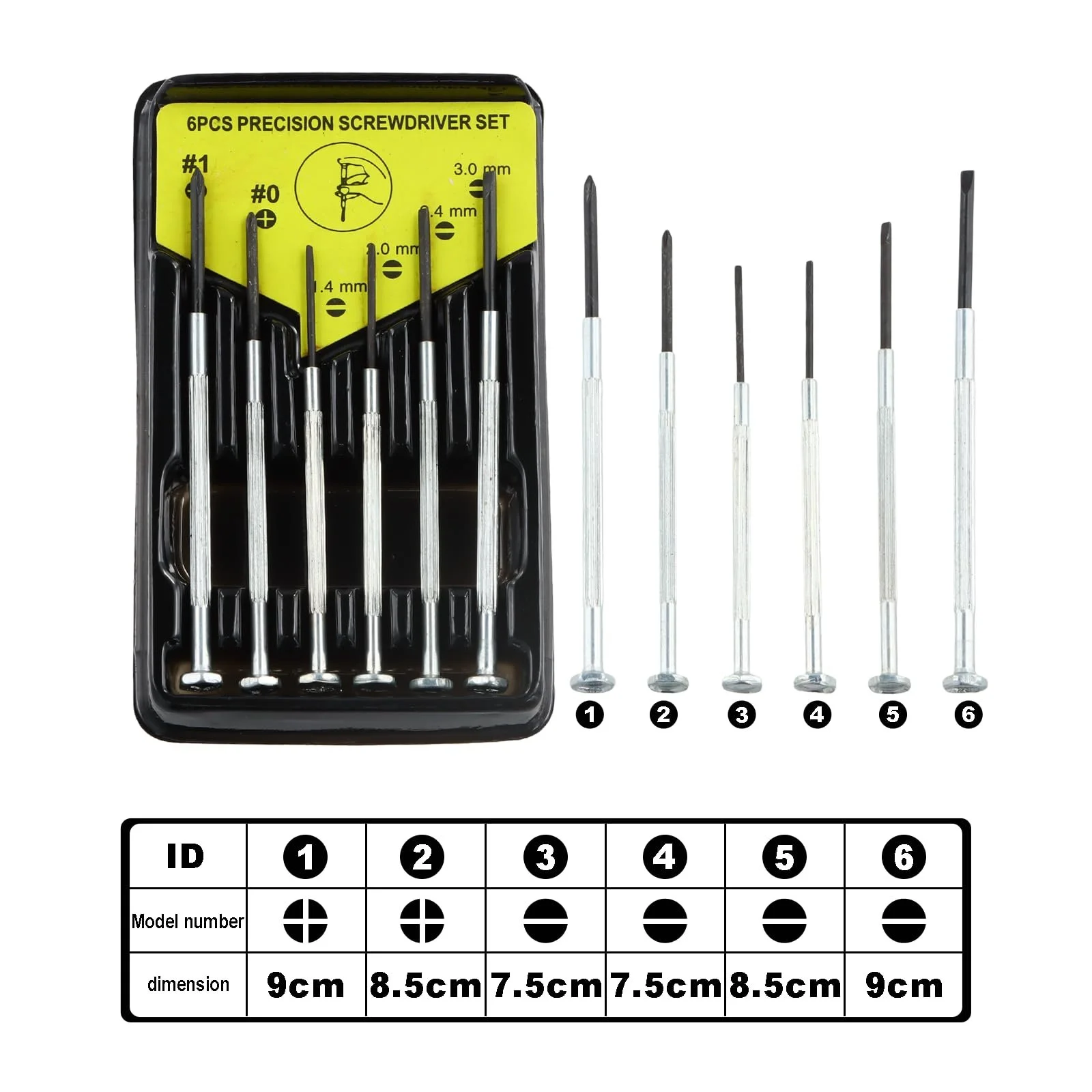 Набір викруток Mini для ремонту окулярів, годинникарів, точних механізмів, фото №6