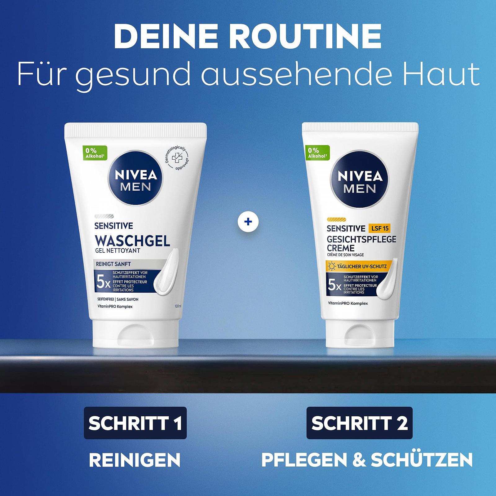 Крем для обличчя NIVEA MEN Sensitive SPF 15 зволожувальний для чутливої шкіри 75 мл, фото №8 Крем для обличчя NIVEA MEN Sensitive SPF 15 зволожувальний для чутливої шкіри 75 мл, фото №8