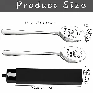 Ложка для кави з гравіюванням Найкращим бабусі і дідусю з нержавіючої сталі synthetic.ua - Фото 1