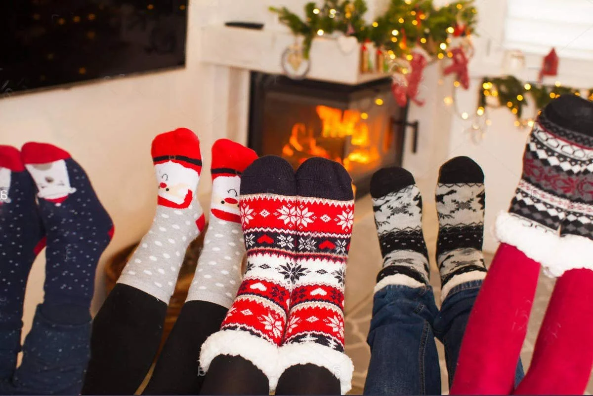 Теплі зимові шкарпетки з внутрішнім хутряним ведмедиком і протиковзкою підошвою [033], фото №3