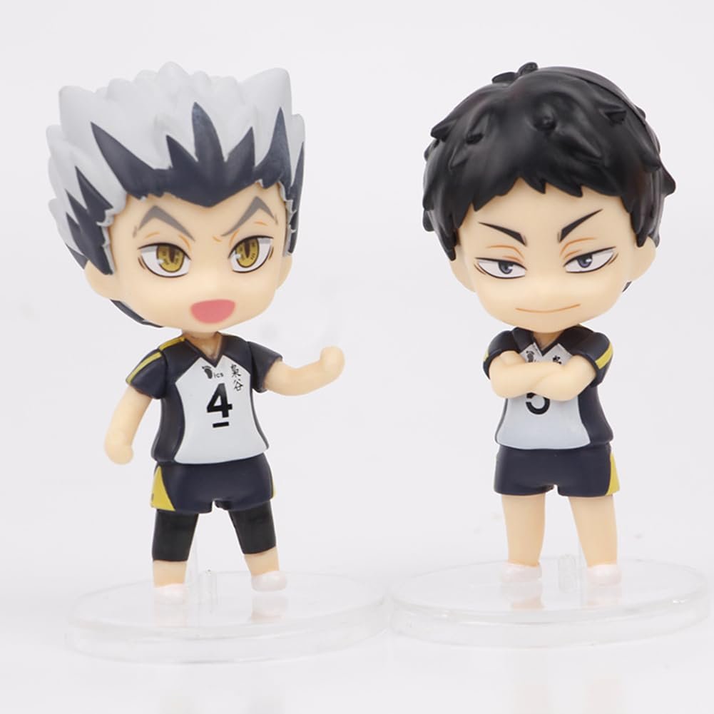 Фігурка Gooyeh Haikyuu Shoyo Hinata/Tobio Kageyama/Kotaro Bokuto/Kuroo Tetsurou/Kozume Kenma/Miya Osamu/Miya Atsumu Красива модель 7.5 см Упаковка з 8 шт., фото №3