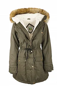 Женская зимняя парка VIN TE с капюшоном из искусственного меха synthetic.ua - Фото 1