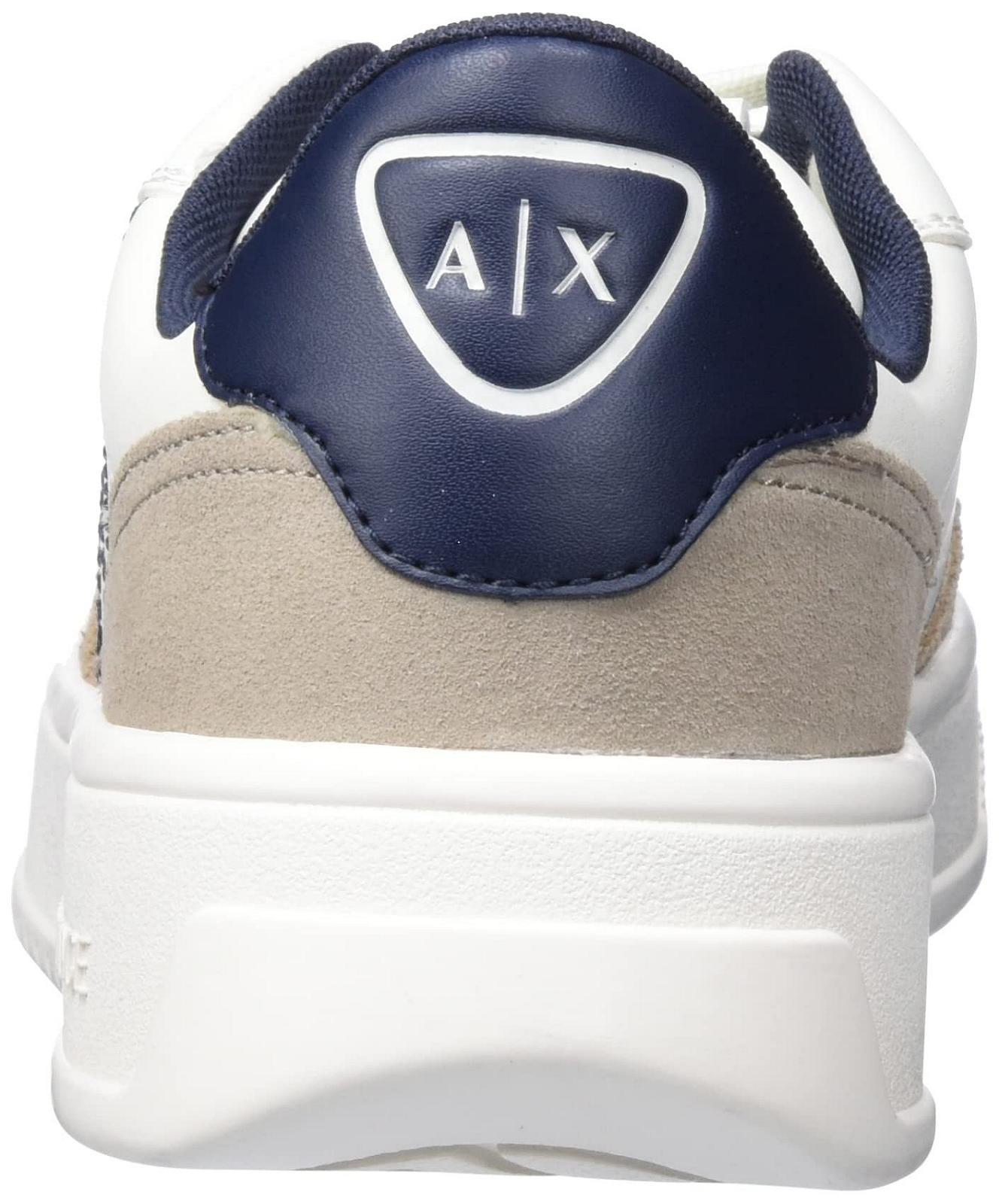 Кросівки Armani Exchange Suede Detail, Front Logo Patch Off White + Beige, фото №3