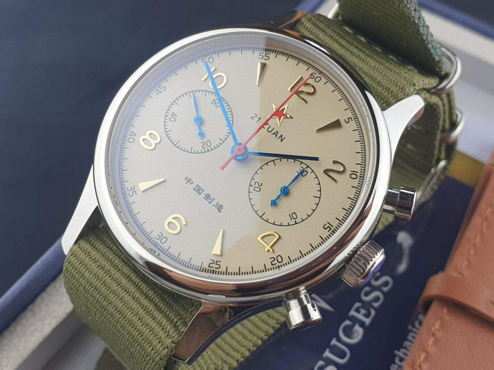 Чоловічий хронограф Seagull 1963 C1963BK 38 мм Чорний Ремінець, фото №3 Чоловічий хронограф Seagull 1963 C1963BK 38 мм Чорний Ремінець, фото №3