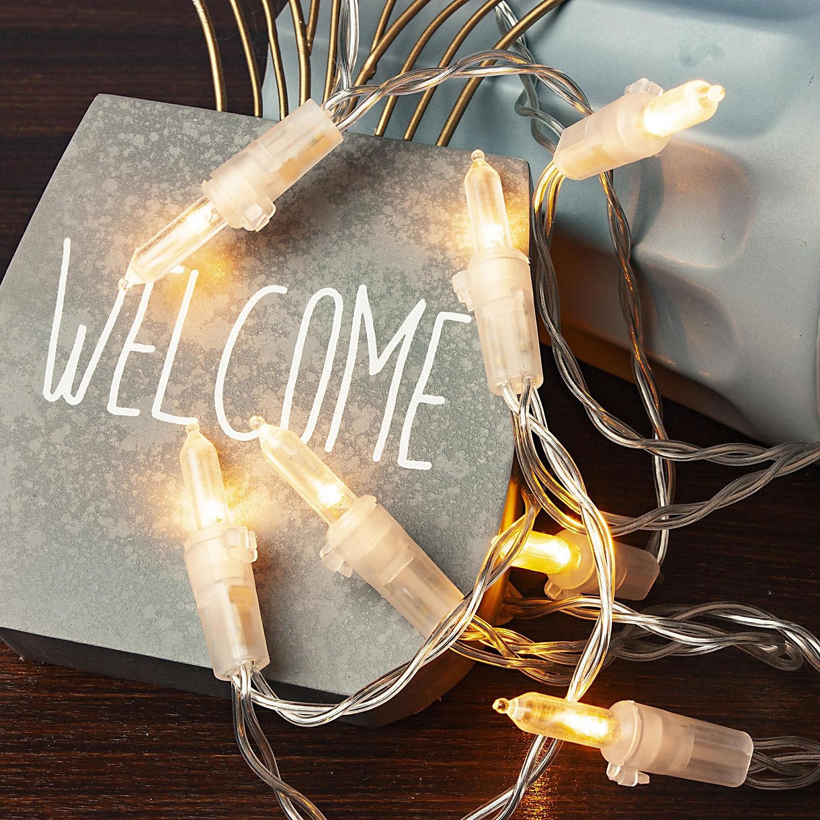 Внутренняя гирлянда Hellum 10 LED с переключателем и USB-соединением, 1,08 м, прозрачный кабель, теплый белый цвет (до 59 люмен), комплект из 2 штук, фото №6