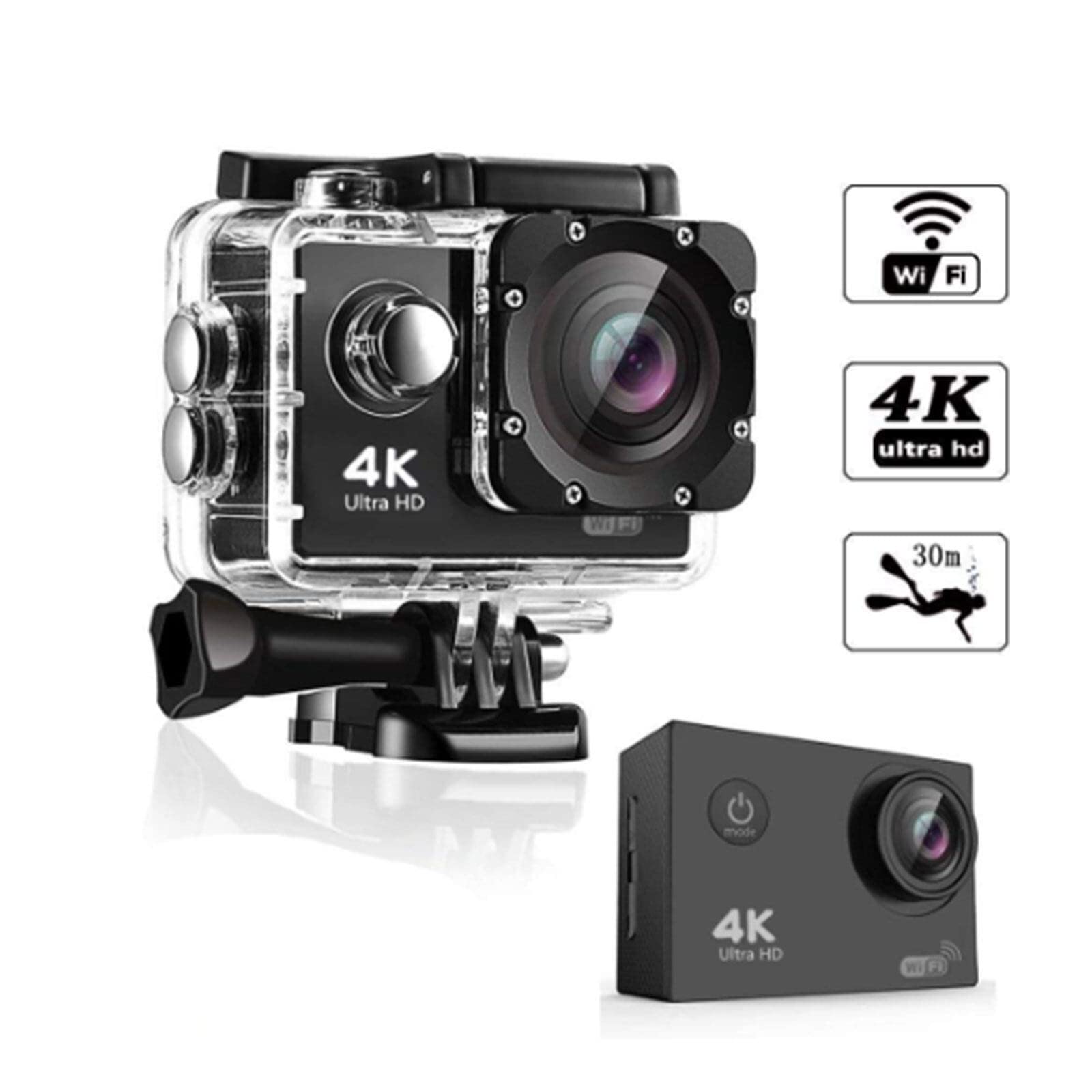 Екшн-камера YOPOTIKA WiFi Action Camera Ultra HD 1080P 12MP Ширококутна 2" ЖК-екран 30M Водонепроникна WiFi 170° Ширококутна Шоломна, фото №3