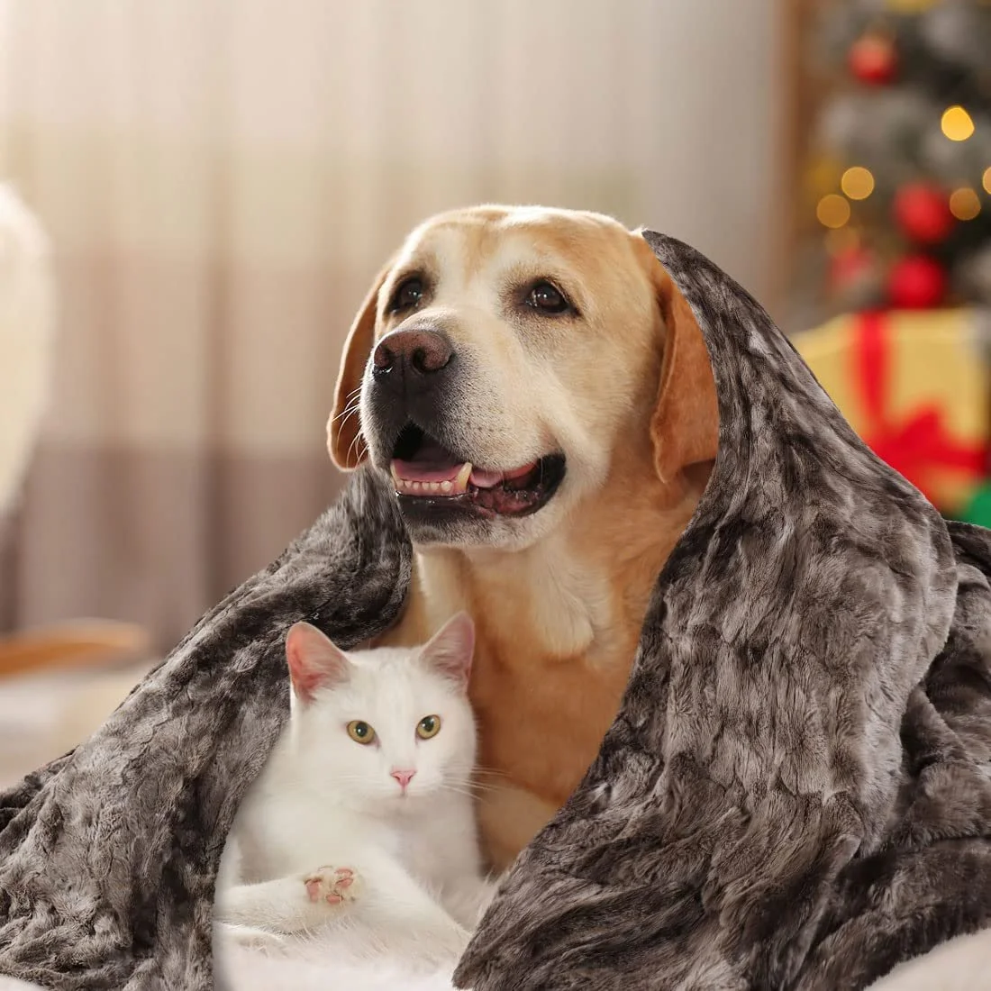 Одеяло PiccoCasa Мягкий искусственный мех Двуспальное двухстороннее Роскошный коврик Tie Dye Shaggy для дивана кровати Плюшевые флисовые одеяла для подарка 152 x 198 см Коричневый, фото №5