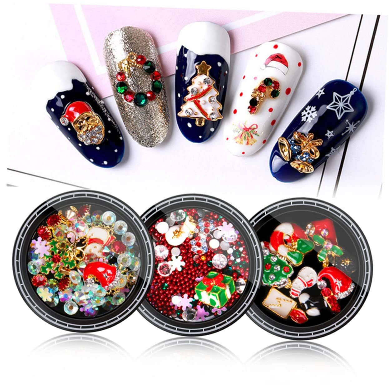 Набор для ногтей FRCOLOR Заклепки для ногтей, бисер для ногтей, самоклеящиеся наклейки для ногтей, фото №3