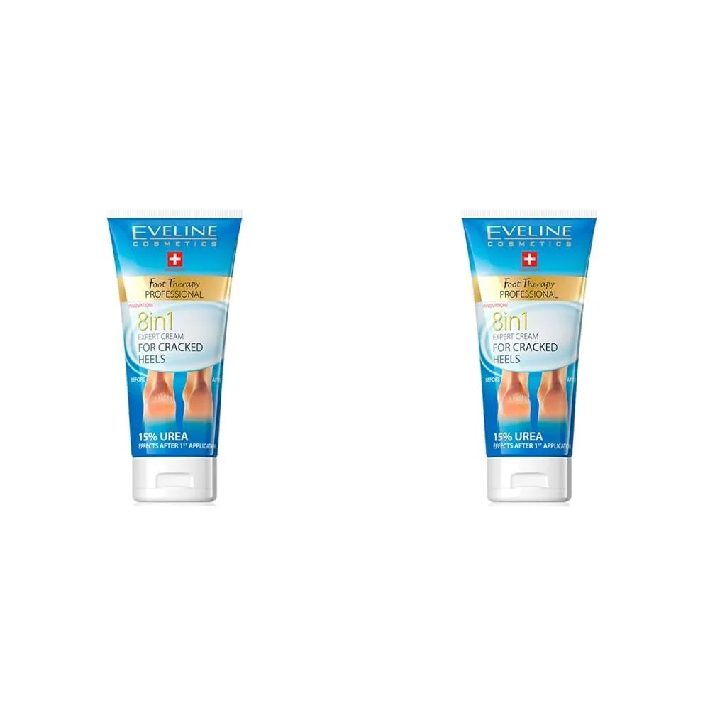 Крем для ног Eveline 8 в 1 Восстанавливающий для потрескавшихся пяток 100 мл 2 шт., фото №1