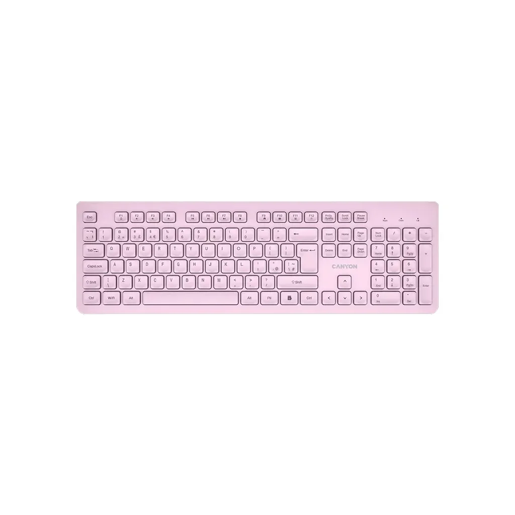 Клавиатура Canyon HKB-W01 Silent Wireless UA Pink (CNS-HKBW01P), фото №1