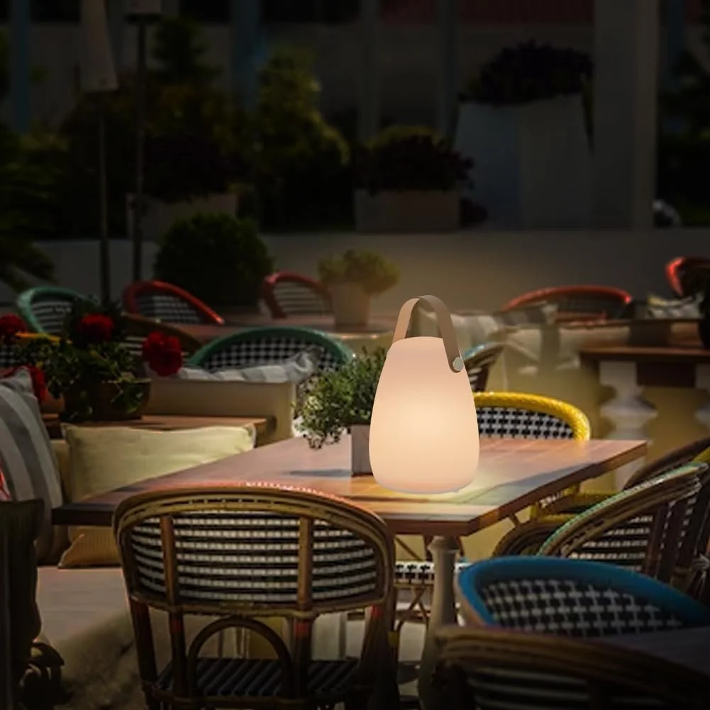 Настольная лампа MALUX LED аккумуляторная с пультом ДУ RGB водонепроницаемая белая / кожа маленькая 1 шт., фото №8