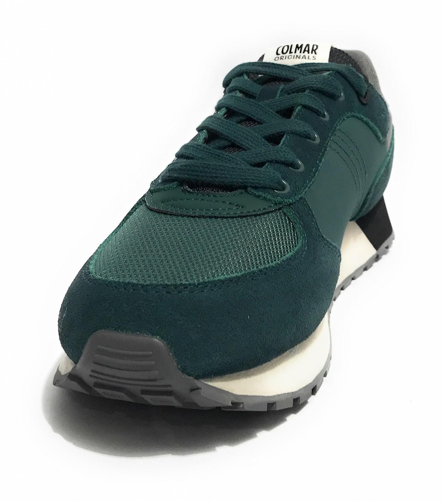 Кроссовки COLMAR Travis Authentic 006 Suede/Tessuto Bottle Green/Black/Grey, фото №4