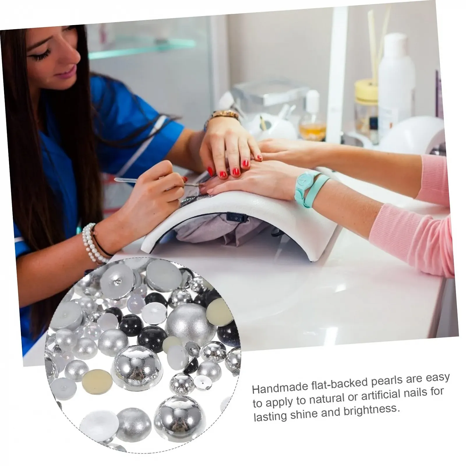 Украшения для ногтей: Полукруглые жемчужины и стразы COHEALI, 2 шт., фото №6 Украшения для ногтей: Полукруглые жемчужины и стразы COHEALI, 2 шт., фото №6