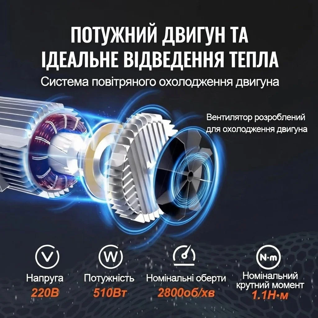 Електрична лебідка VEVOR YX550-2 / 12 м / 510W / до 250 кг / 10 м/хв / Дротове керування / Червоний, фото №3